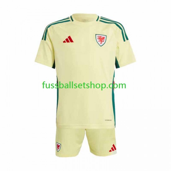 Günstige Fußball Trikotsatz Wales Kinder Auswärtstrikot 2024 Kurzarm