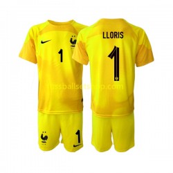 Günstige Fußball Trikotsatz Frankreich Hugo Lloris 1 Torwart Kinder Ausweichtrikot World Cup 2022 Kurzarm