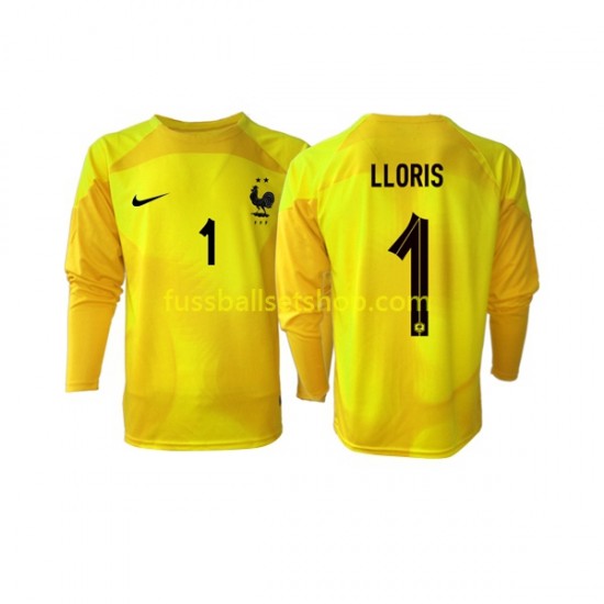 Günstige Fußball Trikotsatz Frankreich Hugo Lloris 1 Torwart Herren Ausweichtrikot World Cup 2022 Langarm