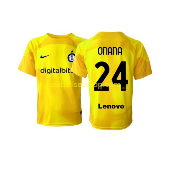 Günstige Fußball Trikotsatz Inter Mailand Andre Onana 24 Torwart Herren Auswärtstrikot 2022-2023 Kurzarm