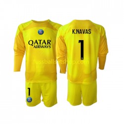 Günstige Fußball Trikotsatz Paris Saint-Germain K.NAVAS 1 Torwart Kinder Ausweichtrikot 2022-2023 Langarm
