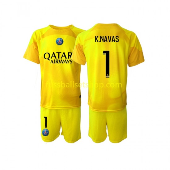 Günstige Fußball Trikotsatz Paris Saint-Germain K.NAVAS 1 Torwart Kinder Ausweichtrikot 2022-2023 Kurzarm