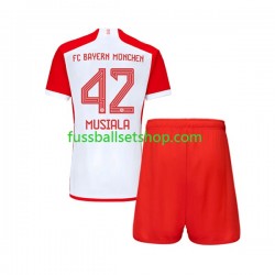 Günstige Fußball Trikotsatz FC Bayern München Jamal Musiala 42 Kinder Heimtrikot 2023-2024 Kurzarm