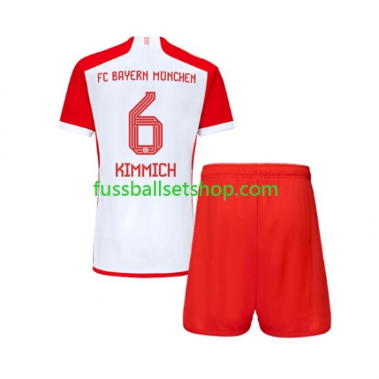 Günstige Fußball Trikotsatz FC Bayern München Joshua Kimmich 6 Kinder Heimtrikot 2023-2024 Kurzarm