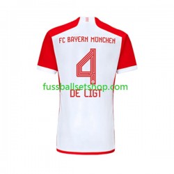 Günstige Fußball Trikotsatz FC Bayern München Matthijs de Ligt 4 Herren Heimtrikot 2023-2024 Kurzarm