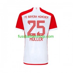 Günstige Fußball Trikotsatz FC Bayern München Thomas Muller 25 Herren Heimtrikot 2023-2024 Kurzarm