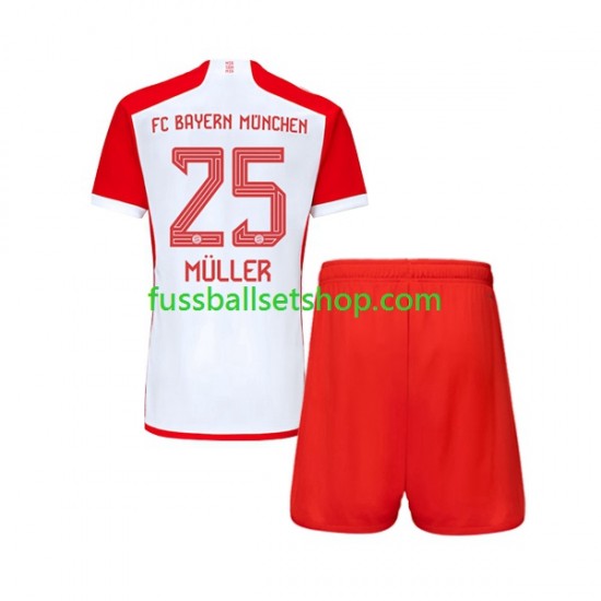 Günstige Fußball Trikotsatz FC Bayern München Thomas Muller 25 Kinder Heimtrikot 2023-2024 Kurzarm