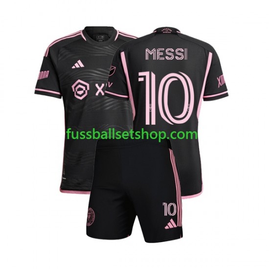 Günstige Fußball Trikotsatz Inter Miami Lionel Messi 10 Kinder Auswärtstrikot 2023 Kurzarm