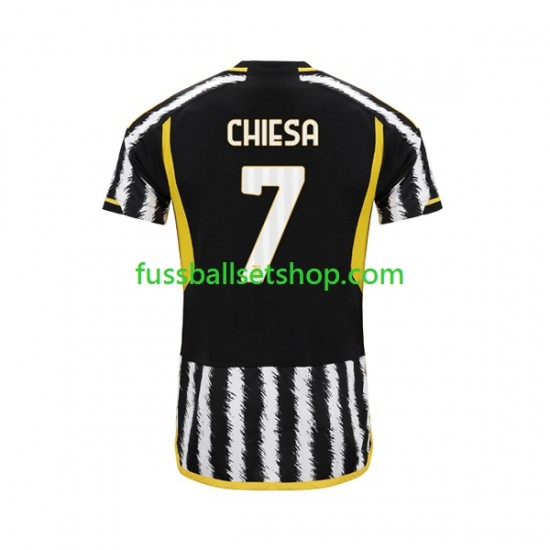 Günstige Fußball Trikotsatz Juventus Turin Federico Chiesa 7 Herren Heimtrikot 2023-2024 Kurzarm