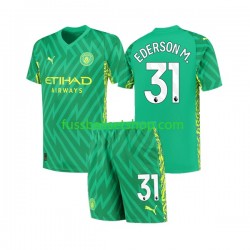 Günstige Fußball Trikotsatz Manchester City Ederson Moraes 31 Torwart Kinder Heimtrikot 2023-2024 Kurzarm