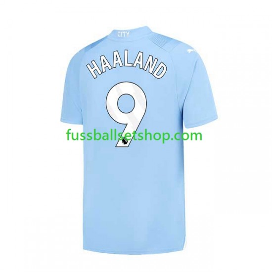 Günstige Fußball Trikotsatz Manchester City Haaland 9 Herren Heimtrikot 2023-2024 Kurzarm