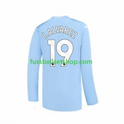 Günstige Fußball Trikotsatz Manchester City J. ALVAREZ 19 Herren Heimtrikot 2023-2024 Langarm