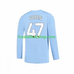 Günstige Fußball Trikotsatz Manchester City Phil Foden 47 Herren Heimtrikot 2023-2024 Langarm