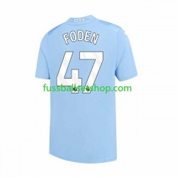 Günstige Fußball Trikotsatz Manchester City Phil Foden 47 Herren Heimtrikot 2023-2024 Kurzarm