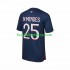 Günstige Fußball Trikotsatz Paris Saint-Germain N.Mendes 25 Herren Heimtrikot 2023-2024 Kurzarm