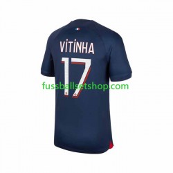 Günstige Fußball Trikotsatz Paris Saint-Germain Vitinha 17 Herren Heimtrikot 2023-2024 Kurzarm