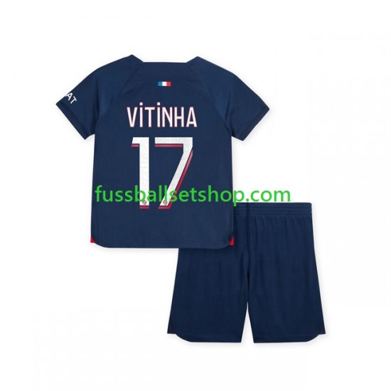 Günstige Fußball Trikotsatz Paris Saint-Germain Vitinha 17 Kinder Heimtrikot 2023-2024 Kurzarm