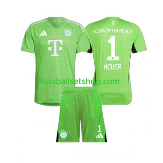 Günstige Fußball Trikotsatz FC Bayern München Manuel Neuer 1 Torwart Kinder Auswärtstrikot 2023-2024 Kurzarm