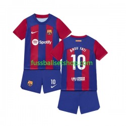 Günstige Fußball Trikotsatz FC Barcelona Ansu Fati 10 Kinder Heimtrikot 2023-2024 Kurzarm