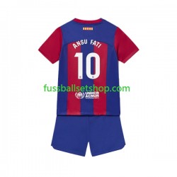 Günstige Fußball Trikotsatz FC Barcelona Ansu Fati 10 Kinder Heimtrikot 2023-2024 Kurzarm