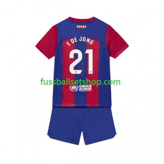 Günstige Fußball Trikotsatz FC Barcelona Frenkie de Jong 21 Kinder Heimtrikot 2023-2024 Kurzarm