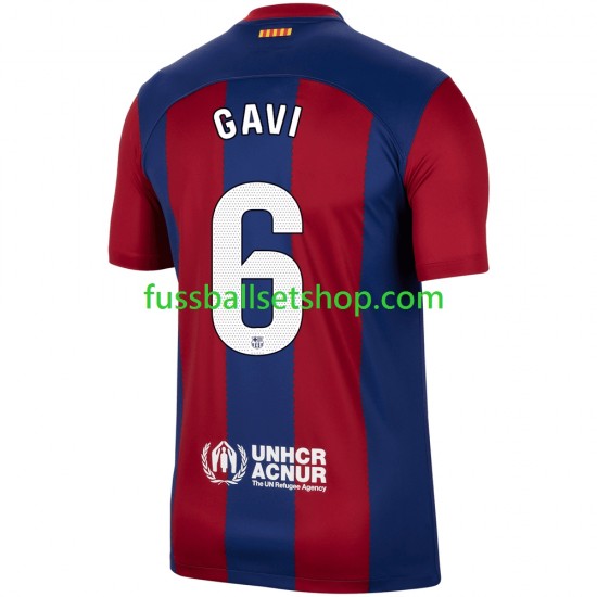 Günstige Fußball Trikotsatz FC Barcelona Gavi 6 Herren Heimtrikot 2023-2024 Kurzarm