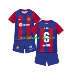 Günstige Fußball Trikotsatz FC Barcelona Gavi 6 Kinder Heimtrikot 2023-2024 Kurzarm