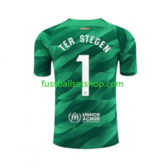 Günstige Fußball Trikotsatz FC Barcelona Ter Stegen 1 Torwart Herren Heimtrikot 2023-2024 Kurzarm