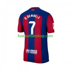 Günstige Fußball Trikotsatz FC Barcelona Ousmane Dembele 7 Herren Heimtrikot 2023-2024 Kurzarm