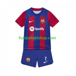Günstige Fußball Trikotsatz FC Barcelona Ousmane Dembele 7 Kinder Heimtrikot 2023-2024 Kurzarm