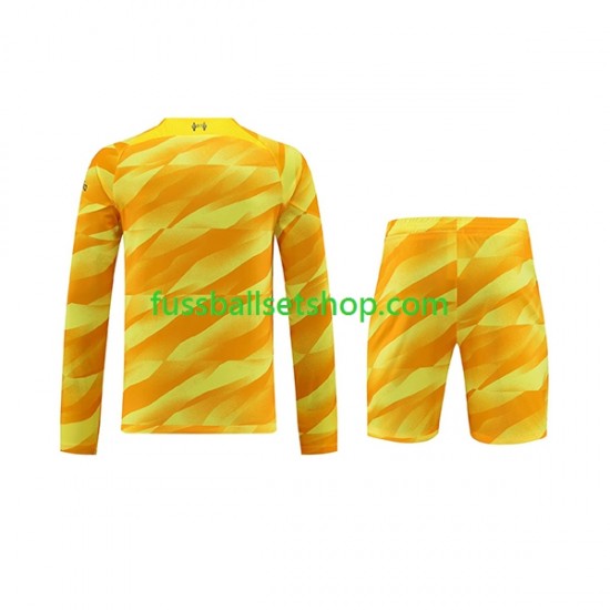 Günstige Fußball Trikotsatz Liverpool Torwart Kinder Ausweichtrikot 2023-2024 Langarm