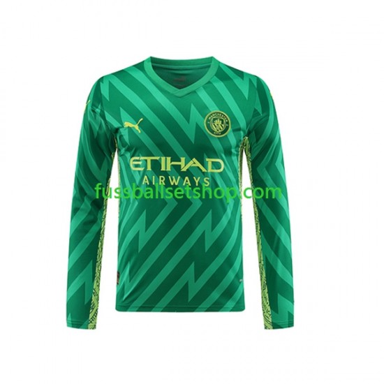 Günstige Fußball Trikotsatz Manchester City Torwart Herren Heimtrikot 2023-2024 Langarm