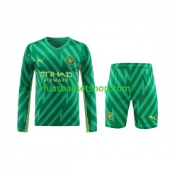 Günstige Fußball Trikotsatz Manchester City Torwart Kinder Heimtrikot 2023-2024 Langarm