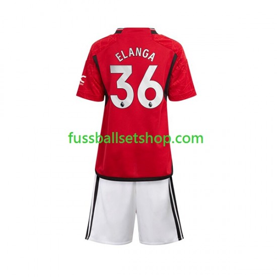 Günstige Fußball Trikotsatz Manchester United Anthony Elanga 36 Kinder Heimtrikot 2023-2024 Kurzarm