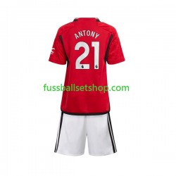 Günstige Fußball Trikotsatz Manchester United Antony Matheus 21 Kinder Heimtrikot 2023-2024 Kurzarm