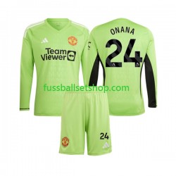 Günstige Fußball Trikotsatz Manchester United Andre Onana 24 Torwart Kinder Heimtrikot 2023-2024 Langarm
