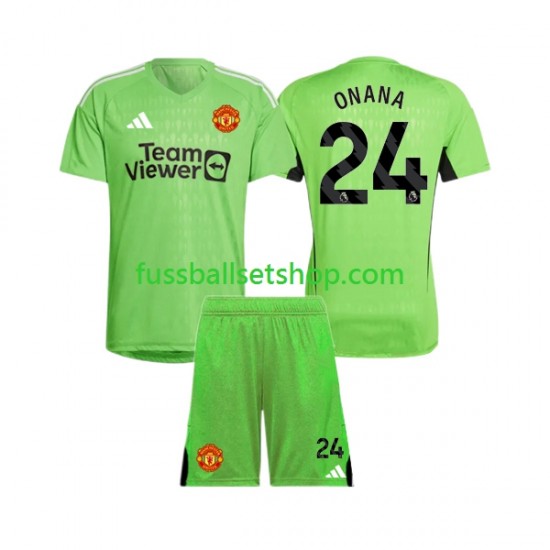 Günstige Fußball Trikotsatz Manchester United Andre Onana 24 Torwart Kinder Heimtrikot 2023-2024 Kurzarm