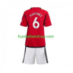 Günstige Fußball Trikotsatz Manchester United Lisandro Martinez 6 Kinder Heimtrikot 2023-2024 Kurzarm
