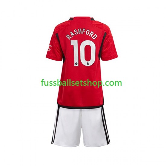 Günstige Fußball Trikotsatz Manchester United Marcus Rashford 10 Kinder Heimtrikot 2023-2024 Kurzarm