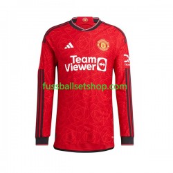 Günstige Fußball Trikotsatz Manchester United Mount 7 Herren Heimtrikot 2023-2024 Langarm