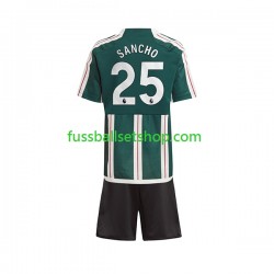 Günstige Fußball Trikotsatz Manchester United Sancho 25 Kinder Auswärtstrikot 2023-2024 Kurzarm