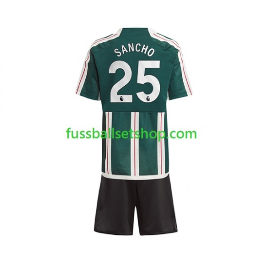 Günstige Fußball Trikotsatz Manchester United Sancho 25 Kinder Auswärtstrikot 2023-2024 Kurzarm