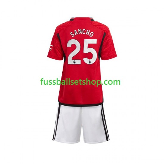 Günstige Fußball Trikotsatz Manchester United Sancho 25 Kinder Heimtrikot 2023-2024 Kurzarm