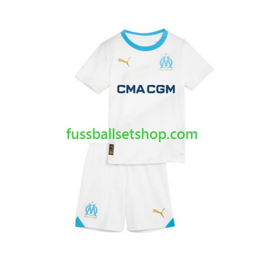 Günstige Fußball Trikotsatz Olympique Marseille Kinder Heimtrikot 2023-2024 Kurzarm