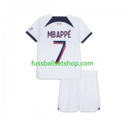 Günstige Fußball Trikotsatz Paris Saint-Germain Mbappé Kylian 7 Kinder Auswärtstrikot 2023-2024 Kurzarm