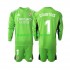 Günstige Fußball Trikotsatz Real Madrid Thibaut Courtois 1 Torwart Kinder Heimtrikot 2023-2024 Langarm