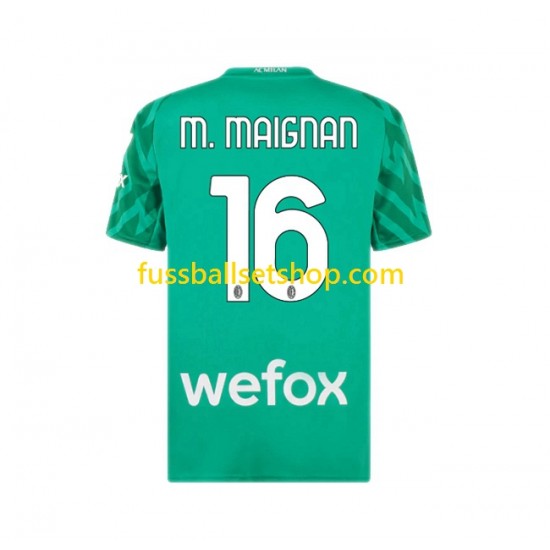 Günstige Fußball Trikotsatz AC Mailand Mike Maignan 16 Torwart Herren Heimtrikot 2023-2024 Kurzarm