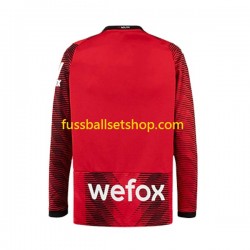 Günstige Fußball Trikotsatz AC Mailand Herren Heimtrikot 2023-2024 Langarm