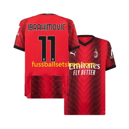 Günstige Fußball Trikotsatz AC Mailand Ibrahimovic 11 Herren Heimtrikot 2023-2024 Kurzarm