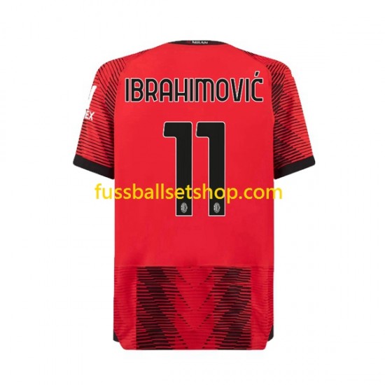 Günstige Fußball Trikotsatz AC Mailand Ibrahimovic 11 Herren Heimtrikot 2023-2024 Kurzarm